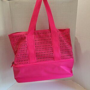 Beach Bag/Tote with Insulated Zip Bottom | Hot Pink
